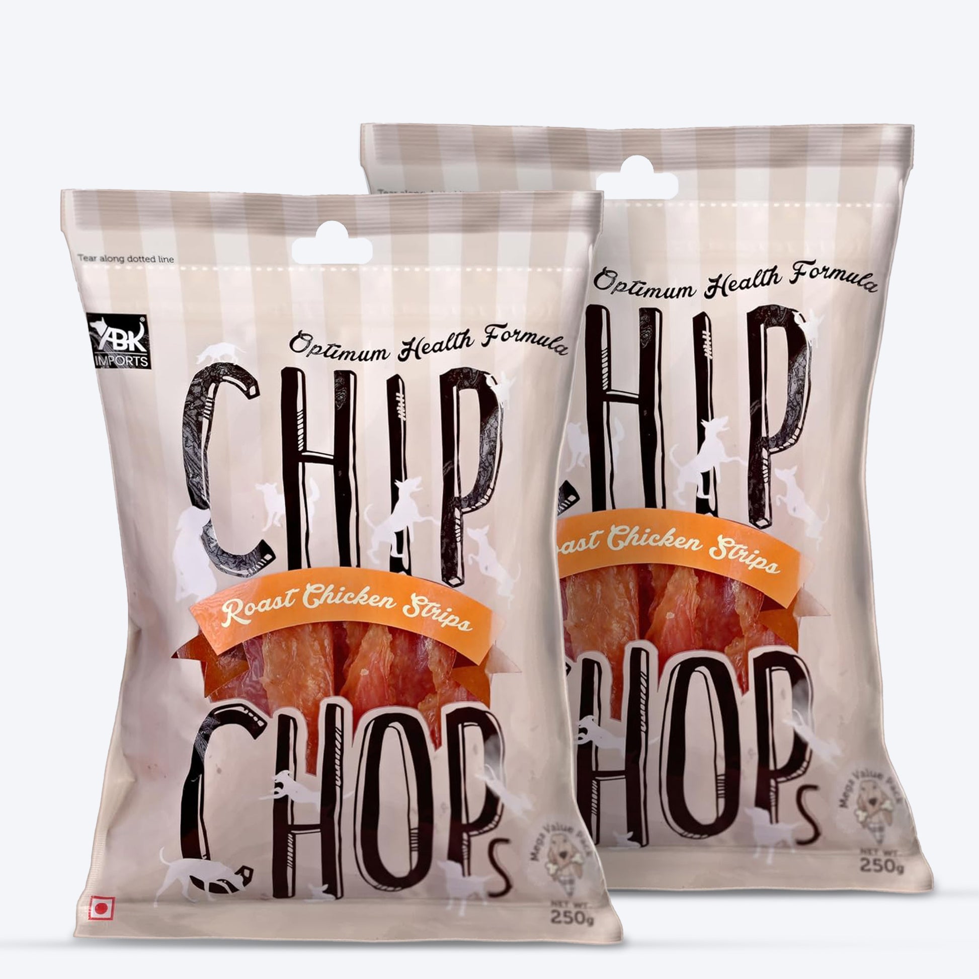 Chip Chops Dog Treats - Roast Chicken Strips - Heads Up For Tails