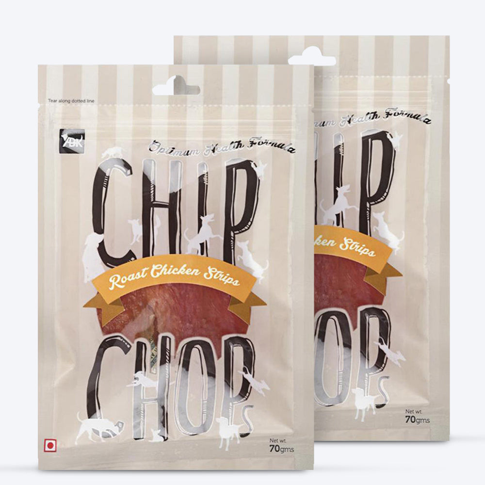 Chip Chops Dog Treats - Roast Chicken Strips - Heads Up For Tails