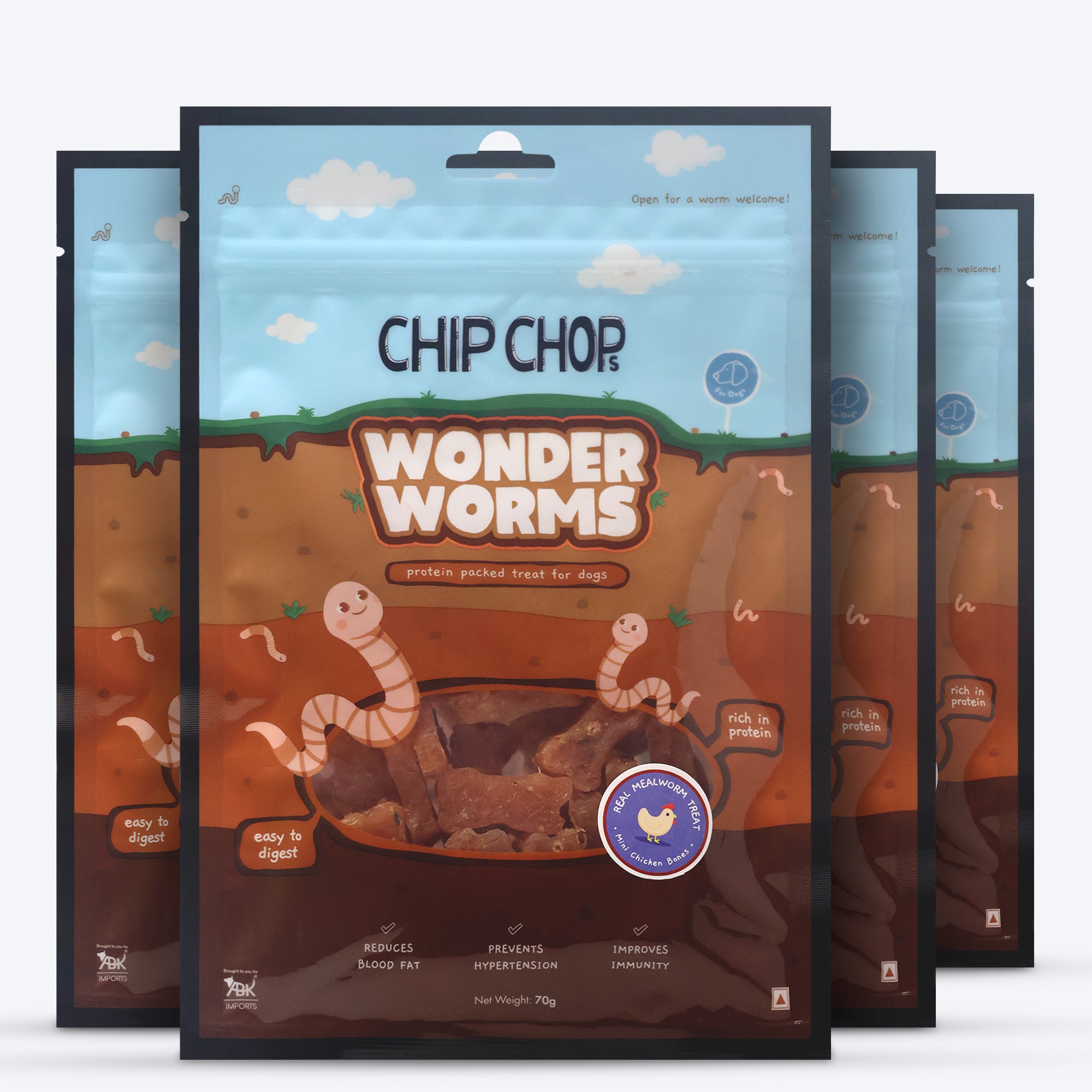 Chip Chops Wonder Worms Mini Chicken Bones With Real Mealworms Dog