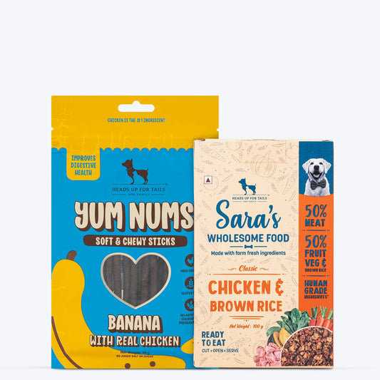 HUFT YumFusion Treat & Wet Food Combo: Banana & Chicken With Brown Rice Feast For Dogs - Heads Up For Tails