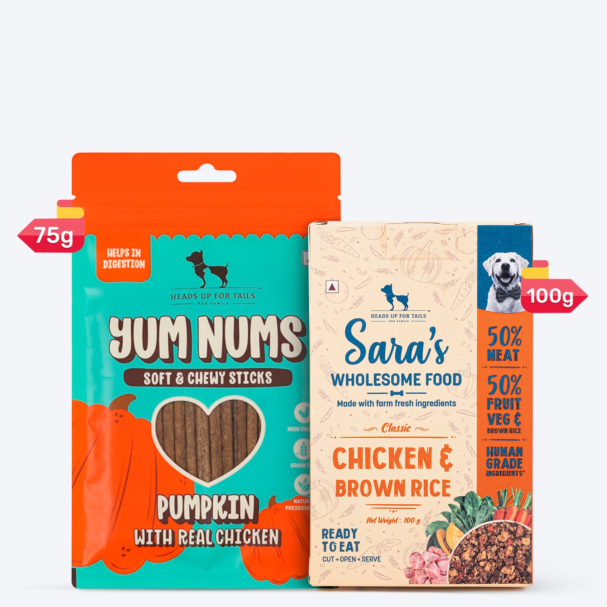 HUFT YumFeast Treat & Wet Food Combo: Pumpkin & Chicken With Brown Rice For Dogs - Heads Up For Tails
