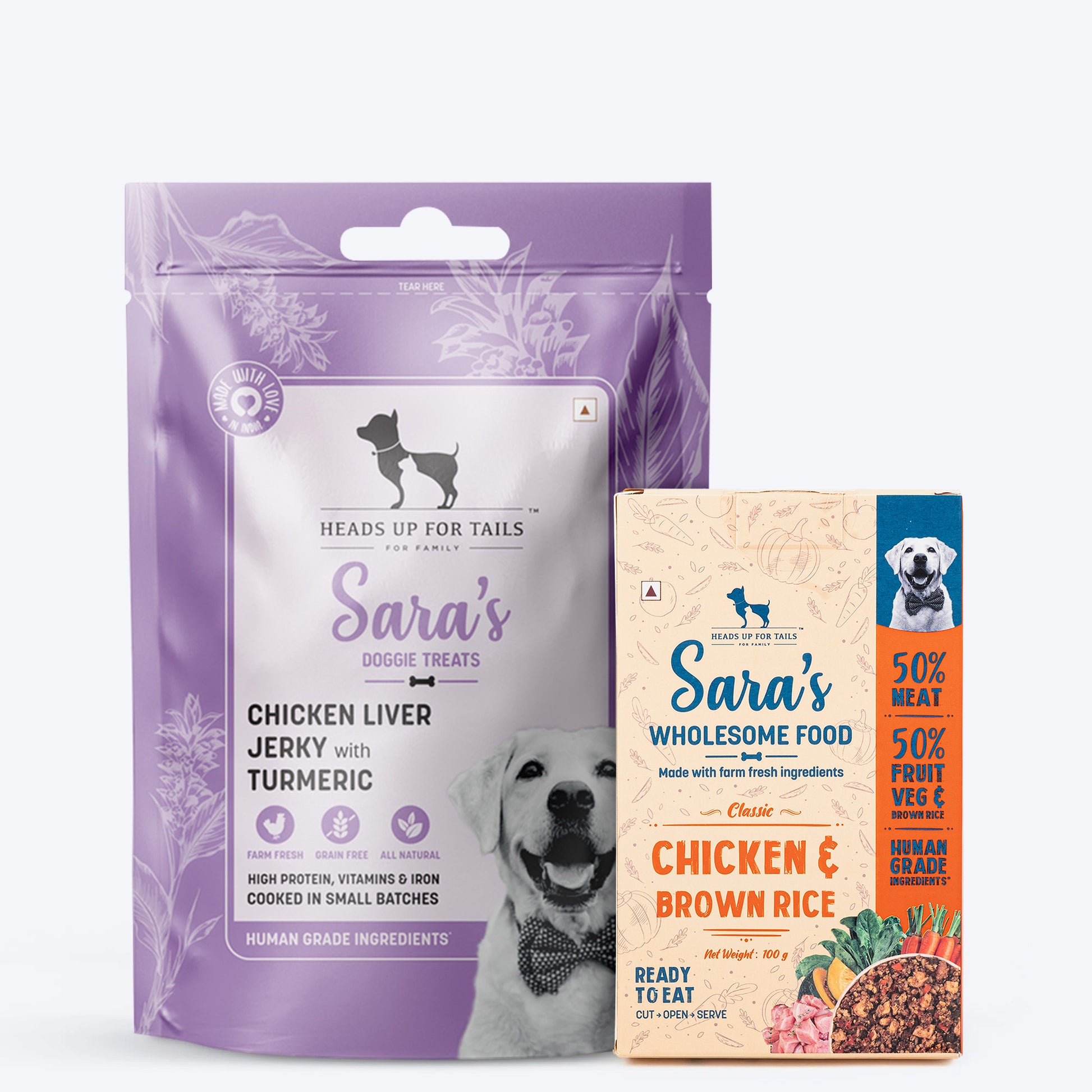 HUFT Pawcrafted Treat & Wet Food Combo: Chicken Liver & Grain For Dogs - Heads Up For Tails
