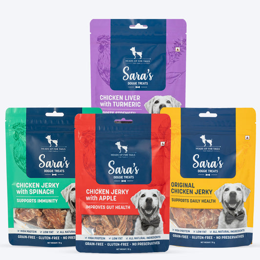 Sara's Meaty Treat Combo - Dehydrated Dog Treats - Pack of 4 (70 g Each)