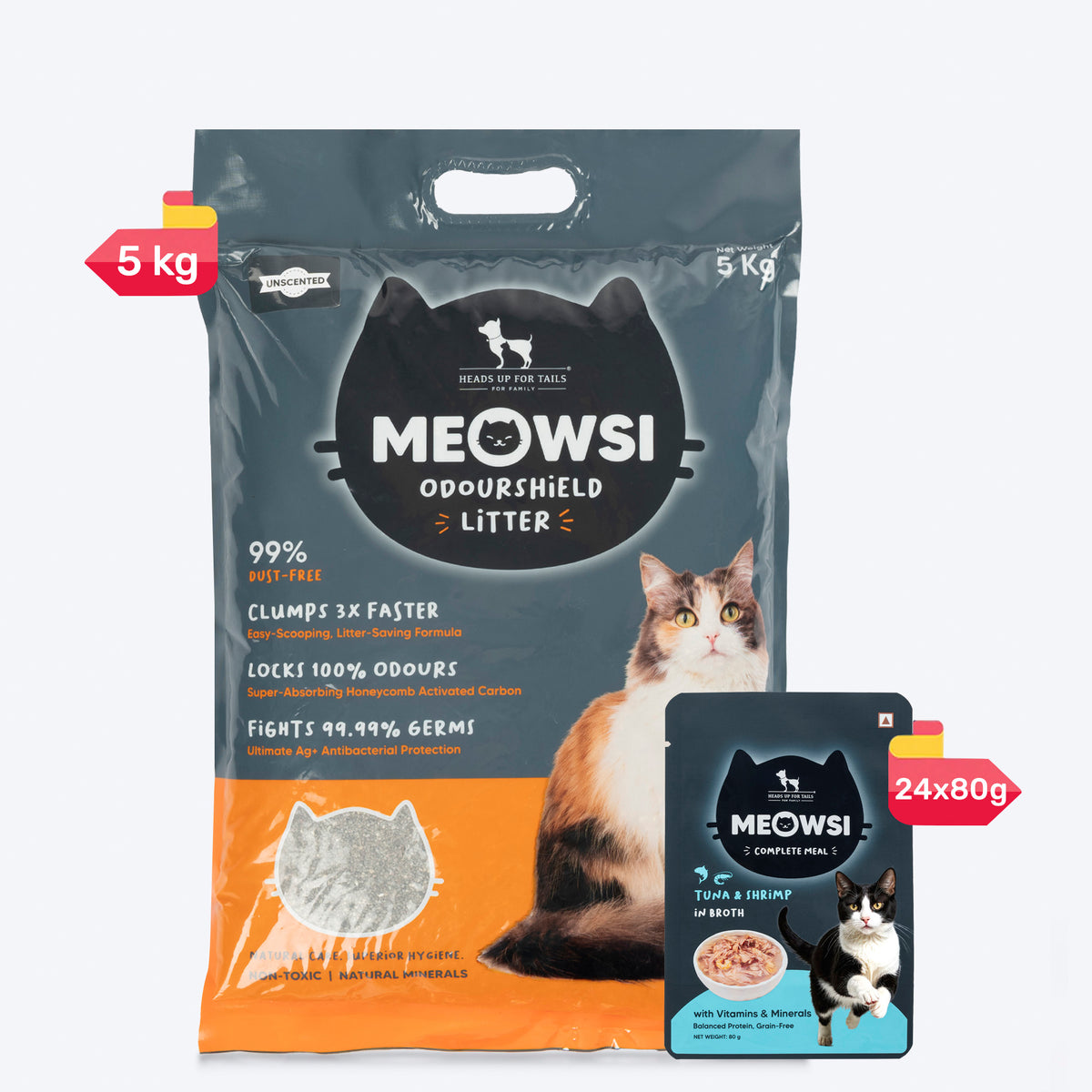 Meowsi Tuna & Shrimp in Broth Wet Cat Food Grain-Free 80g