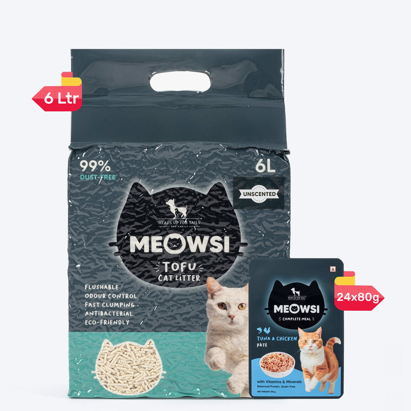 Meowsi Tuna & Chicken Pâté Wet Cat Food Grain-Free 80g
