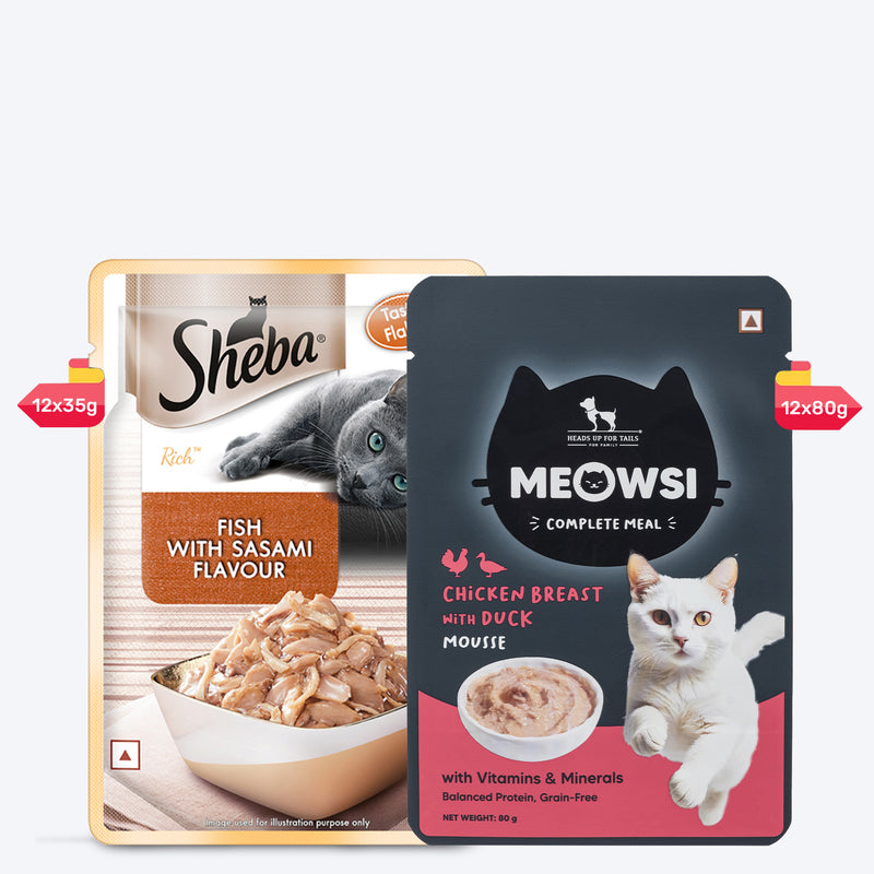 Sheba Rich Premium Adult (1+ Years) Fish with Sasami Flavour Wet Cat Food - 35 gm Packs