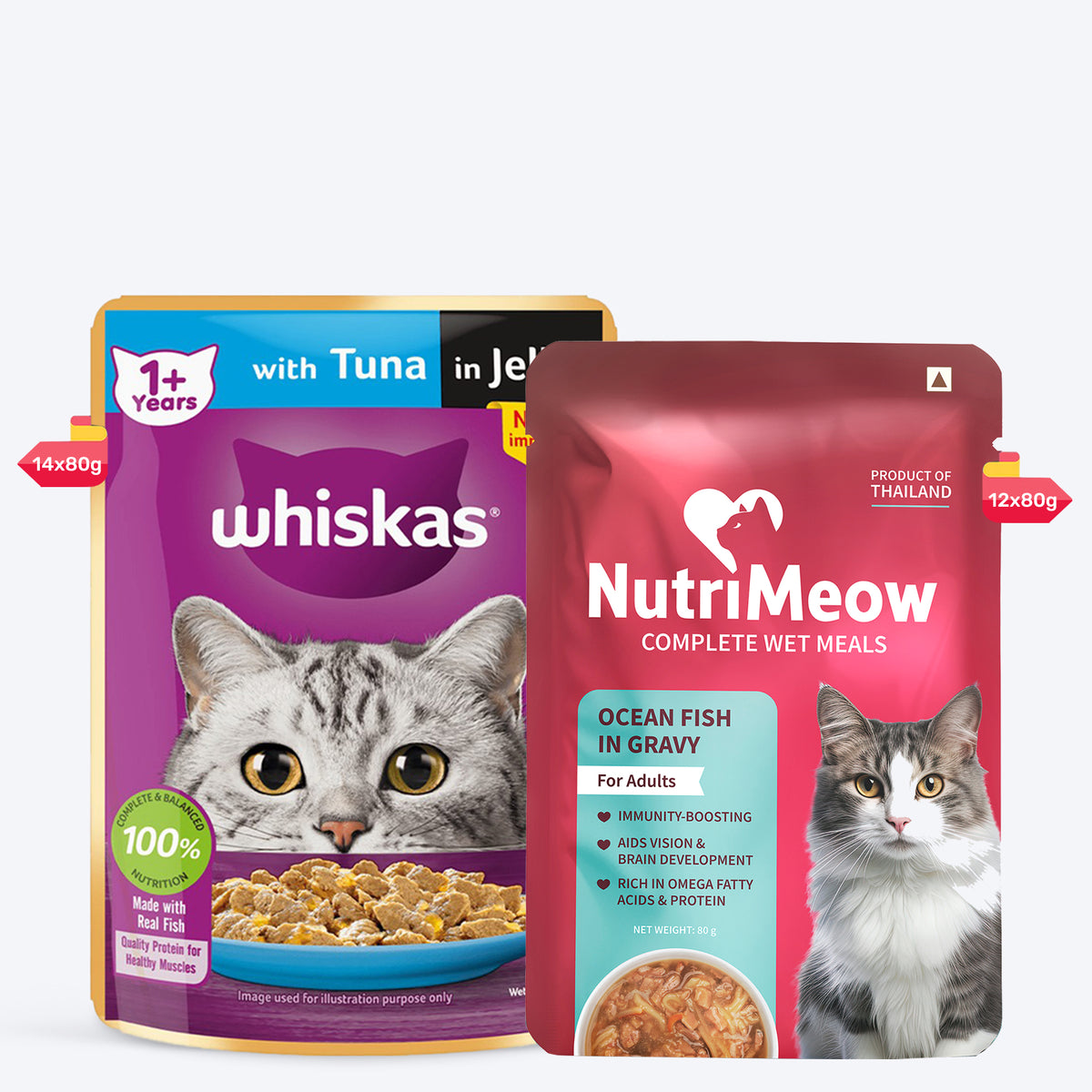 Whiskas Tuna in Jelly  (1+ Years) Wet Food For Adult Cat - 80 gm Pack