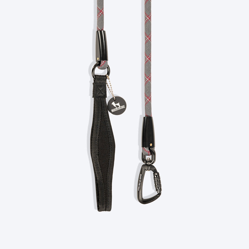 HUFT Xplorers Rope Leash With Carabiner For Dog - Grey - 5 ft - Heads Up For Tails