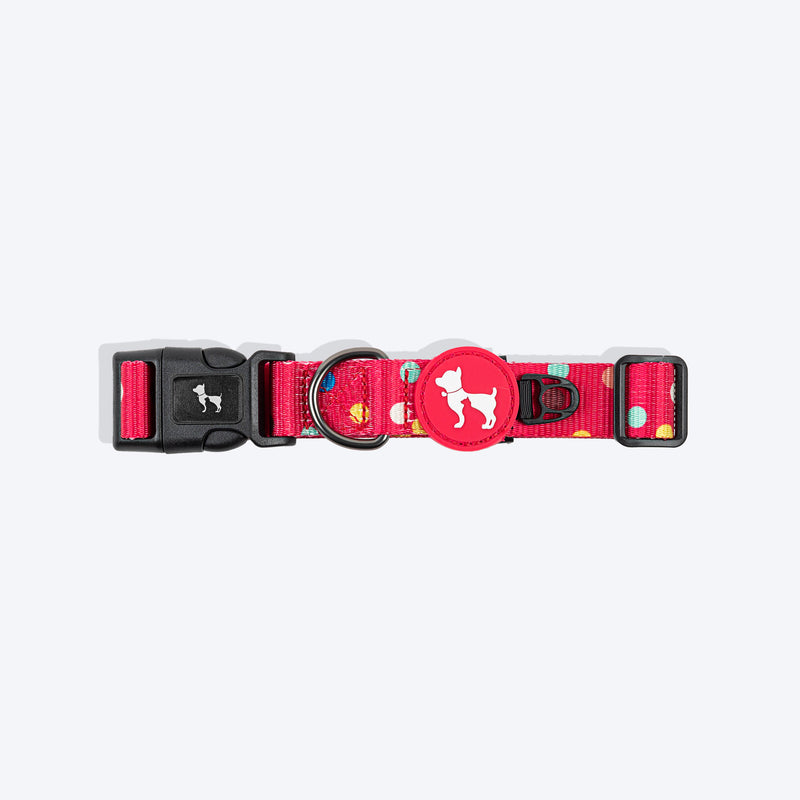 HUFT Polka Play Collar For Dog - Red - Heads Up For Tails
