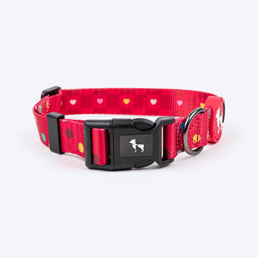 HUFT Polka Play Collar For Dog - Red