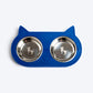 HUFT Cat Face Double Diner For Cats (Blue) - Heads Up For Tails