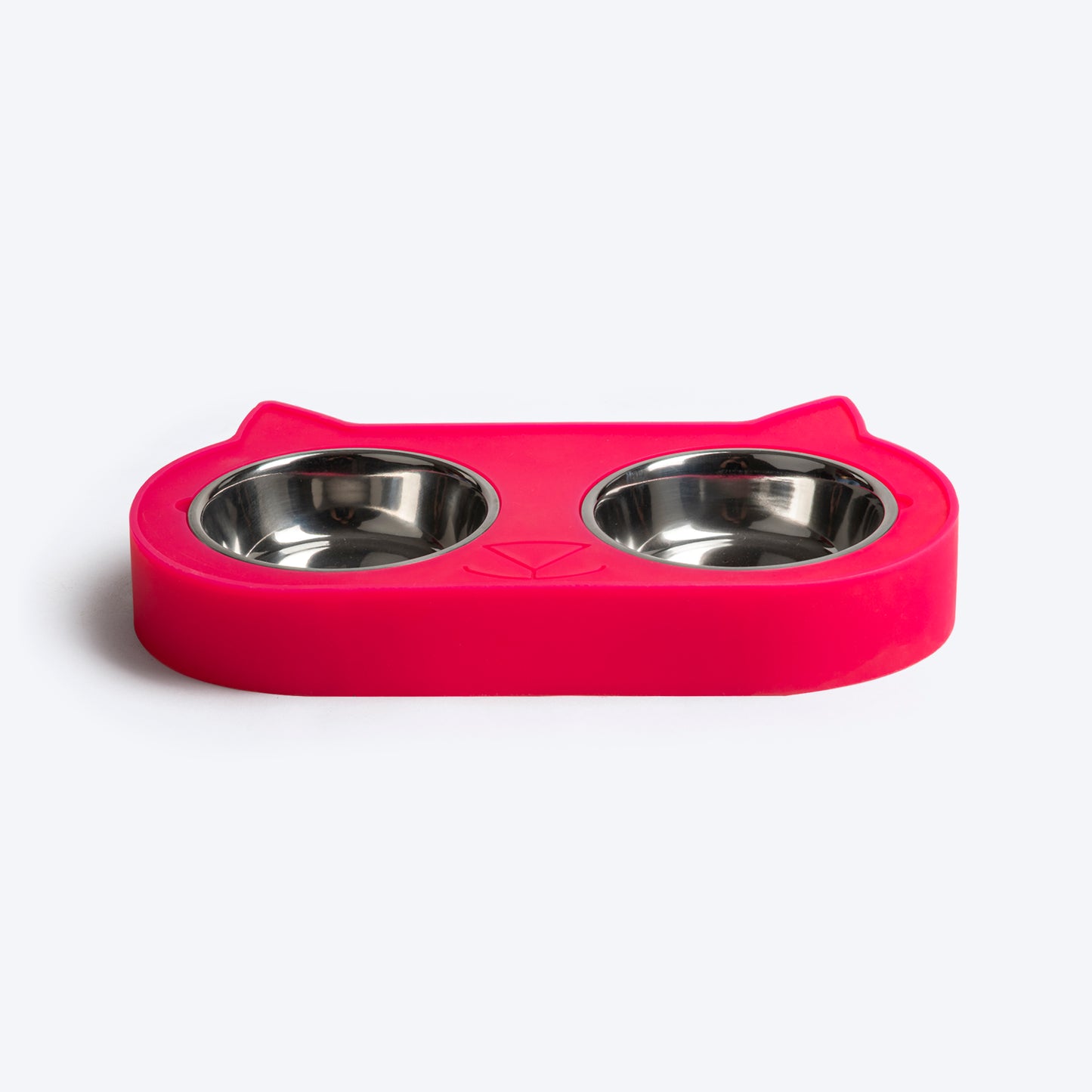 HUFT Cat Face Double Diner For Cats (Pink) - Heads Up For Tails