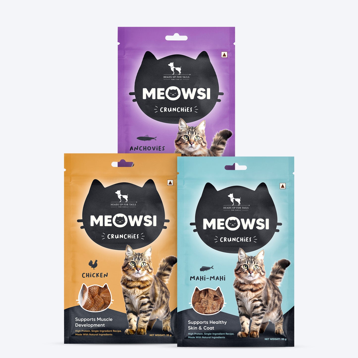 Meowsi by HUFT Cat Treats Combo - Non-Veg (Pack of 3) - Heads Up For Tails