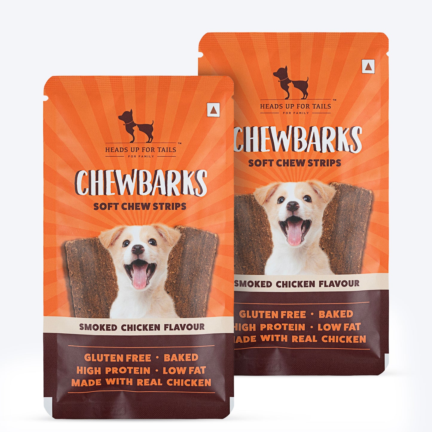 HUFT Chewbarks Smoked Chicken Soft Chew Strips Treat For Dogs - 30g - Heads Up For Tails