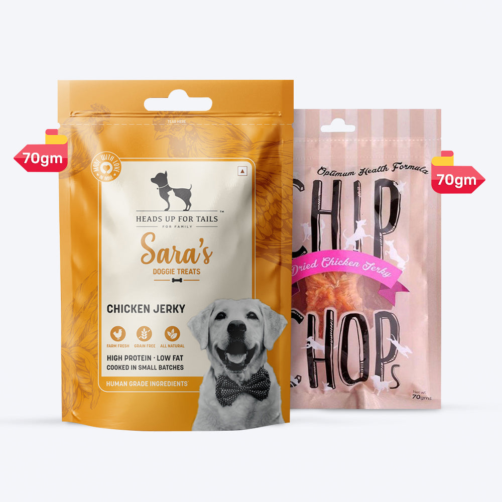 HUFT Chewie Chicken Jerky Treats Combo Pack - Heads Up For Tails
