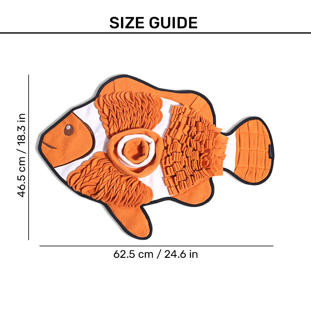 HUFT Clown Fish Snuffle Playmat For Dogs - 62.5 X 46.5 cm - Heads Up For Tails