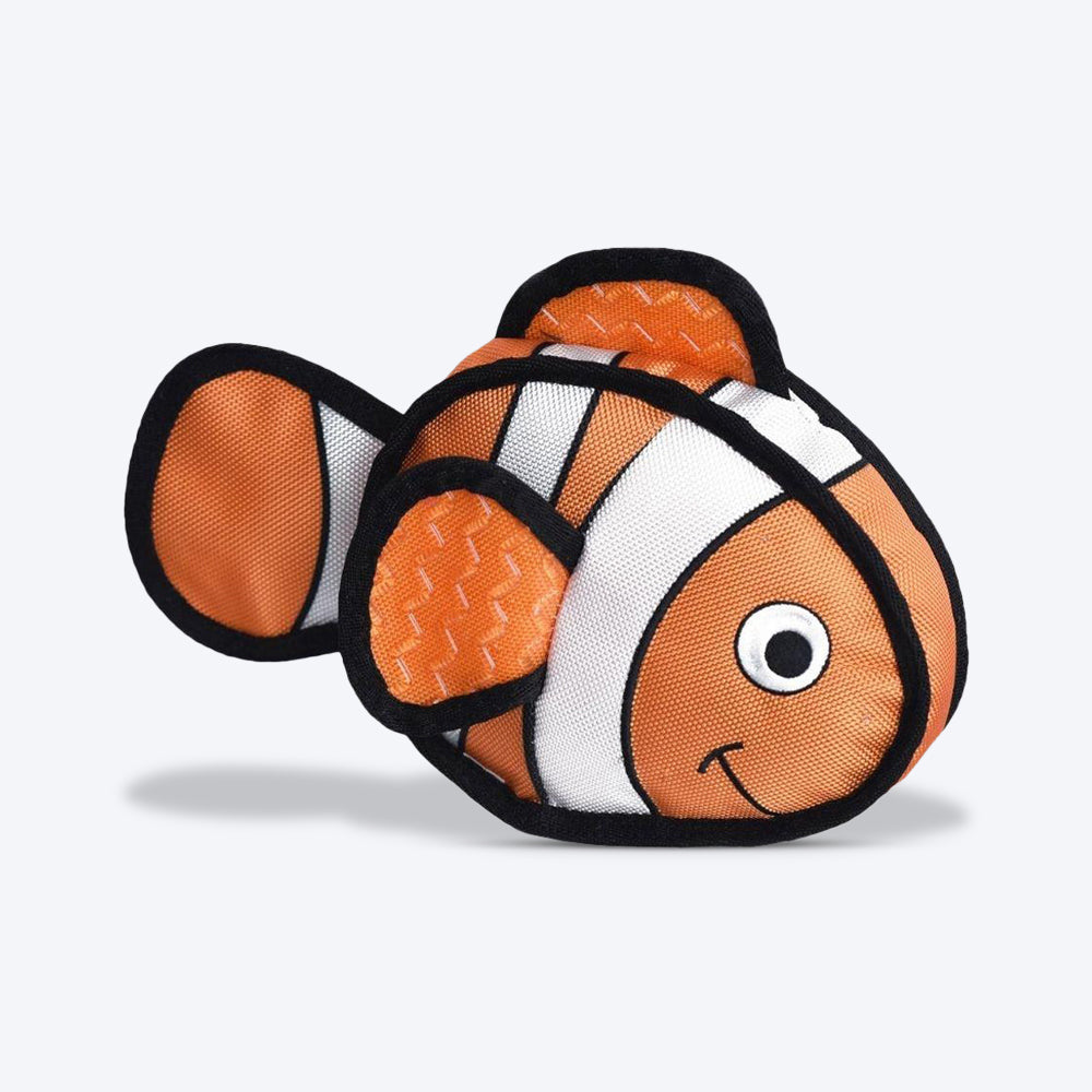 HUFT Clownfish Dog Squeaker Toy Made from Recycled Cotton - 26 cm - Heads Up For Tails