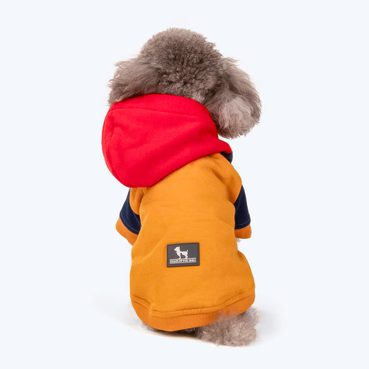 HUFT Colour Block Hoodie Pet Sweatshirt - Mustard