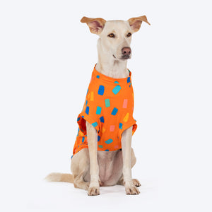 HUFT Confetti Love T-Shirt For Dog - Orange - Heads Up For Tails