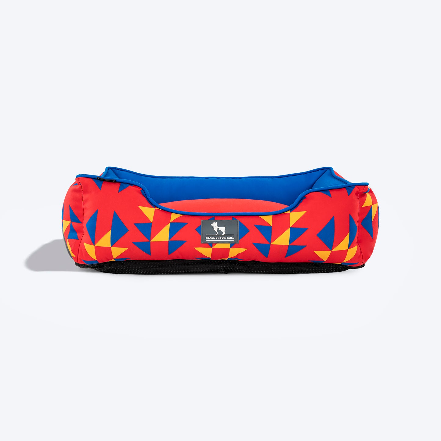 HUFT Crimson Thrill Lounger Dog Bed - Red & Blue - Heads Up For Tails