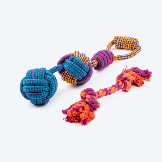 HUFT & Dash Dog Double Trouble Tug Toy Combo For Dog - Heads Up For Tails
