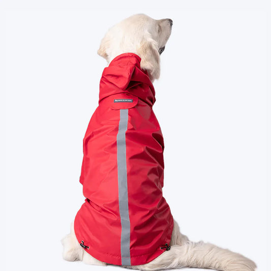 HUFT Drizzle Buddy Dog Raincoat - Crimson Red - Heads Up For Tails
