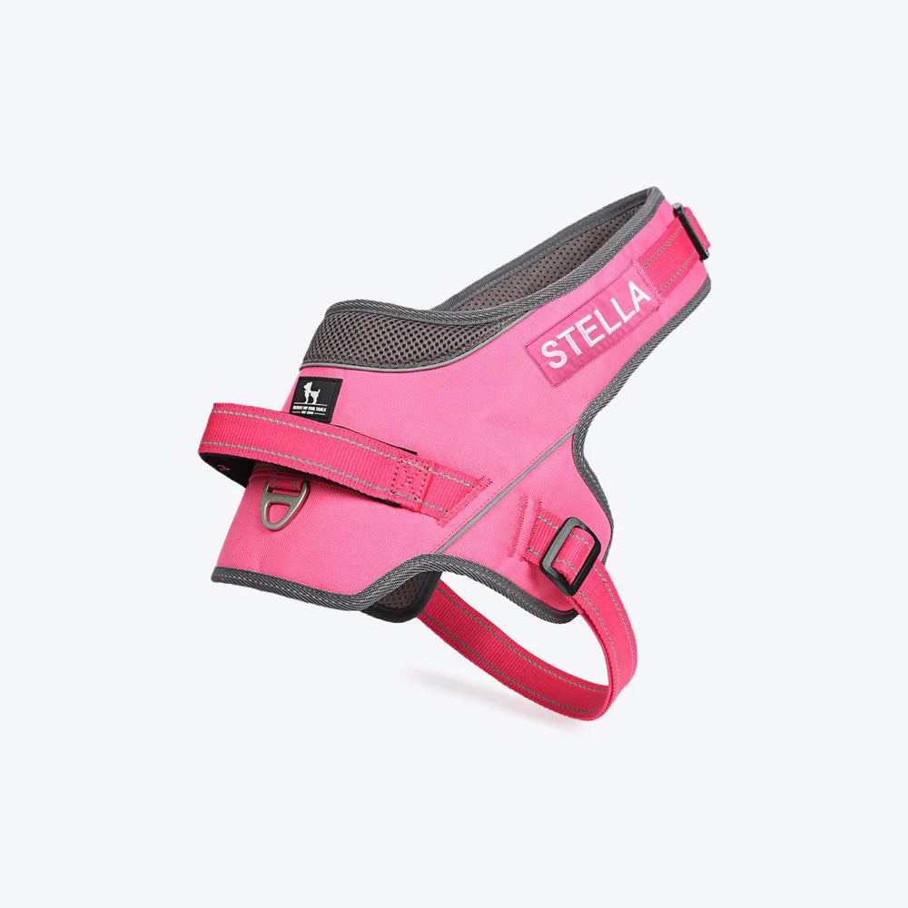 HUFT Easy On Dog Harness - Pink (Can be Personalised) - Heads Up For Tails