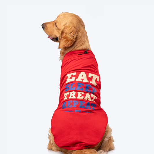 HUFT Eat Sleep Treat Repeat T-Shirt For Dog - Red