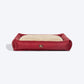 HUFT Fluff & Puff Quilted Lounger Bed For Dog - Maroon - Heads Up For Tails