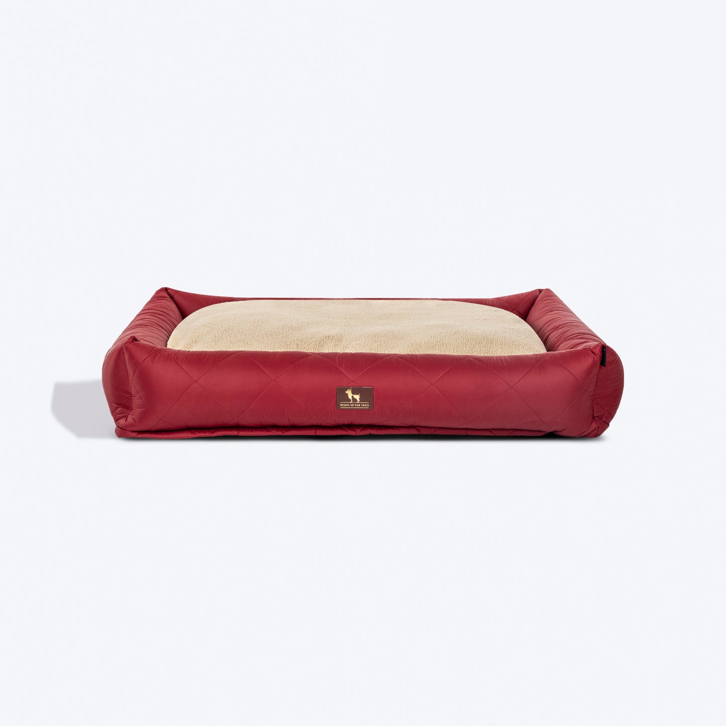 HUFT Fluff & Puff Quilted Lounger Bed For Dog - Maroon - Heads Up For Tails