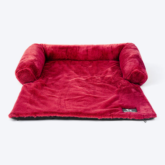 HUFT Made To Order Fluffy Dreams Sofa Protector For Dog - Cherry Red