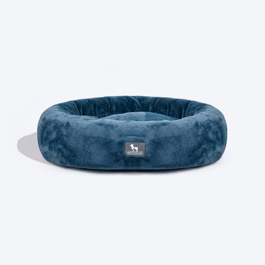 HUFT Furry Donut Pet Bed - Navy Blue - Heads Up For Tails