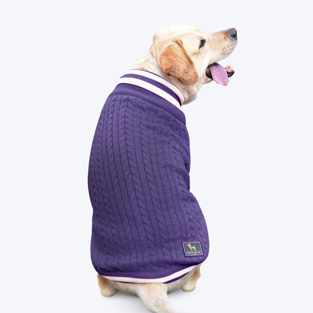 HUFT Fuzzy Buddy Dog Sweater - Purple, Stretchable, Lightweight