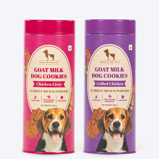 Huft Goat Milk Dog Cookies Chicken Liver & Grilled Chicken Combo - Heads Up For Tails