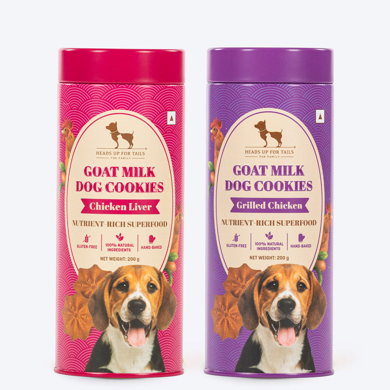 Huft Goat Milk Dog Cookies Chicken Liver & Grilled Chicken Combo - Heads Up For Tails