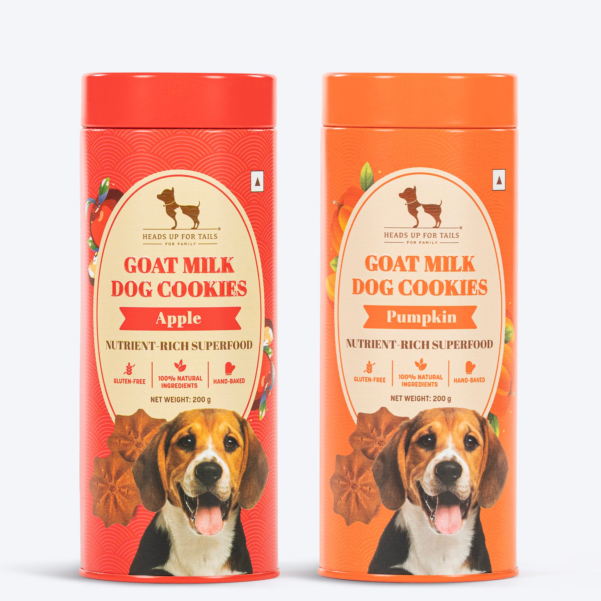 Huft Goat Milk Gluten Free Dog Cookies - Pumpkin & Apple Combo - 200 Gm - Heads Up For Tails