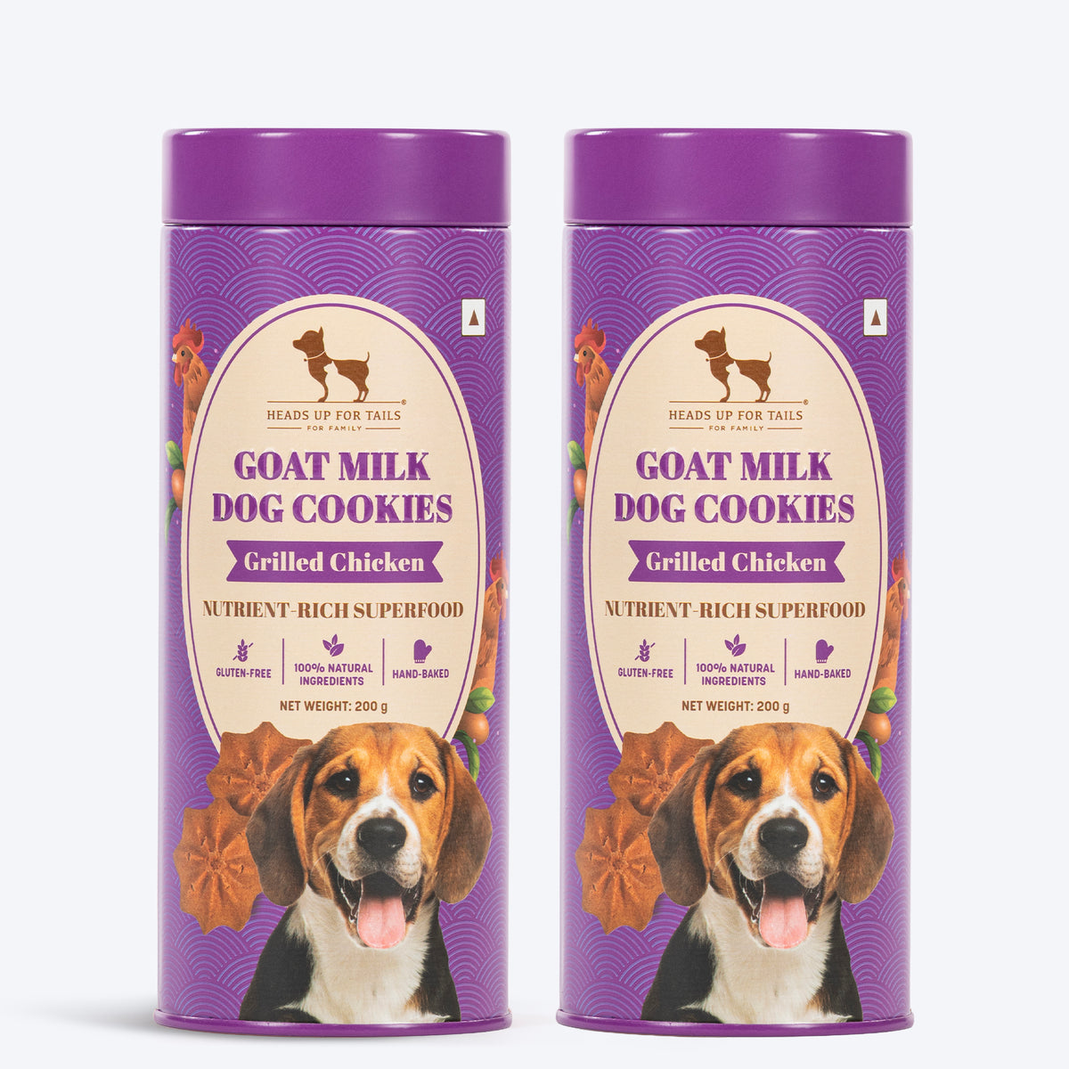 HUFT Goat Milk Dog Cookies - Grilled Chicken - 200 g - Heads Up For Tails