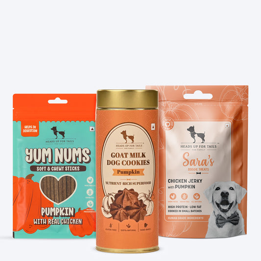 HUFT Gut Friendly Pumpkin Pack For Dogs - Pack of 3 - Heads Up For Tails
