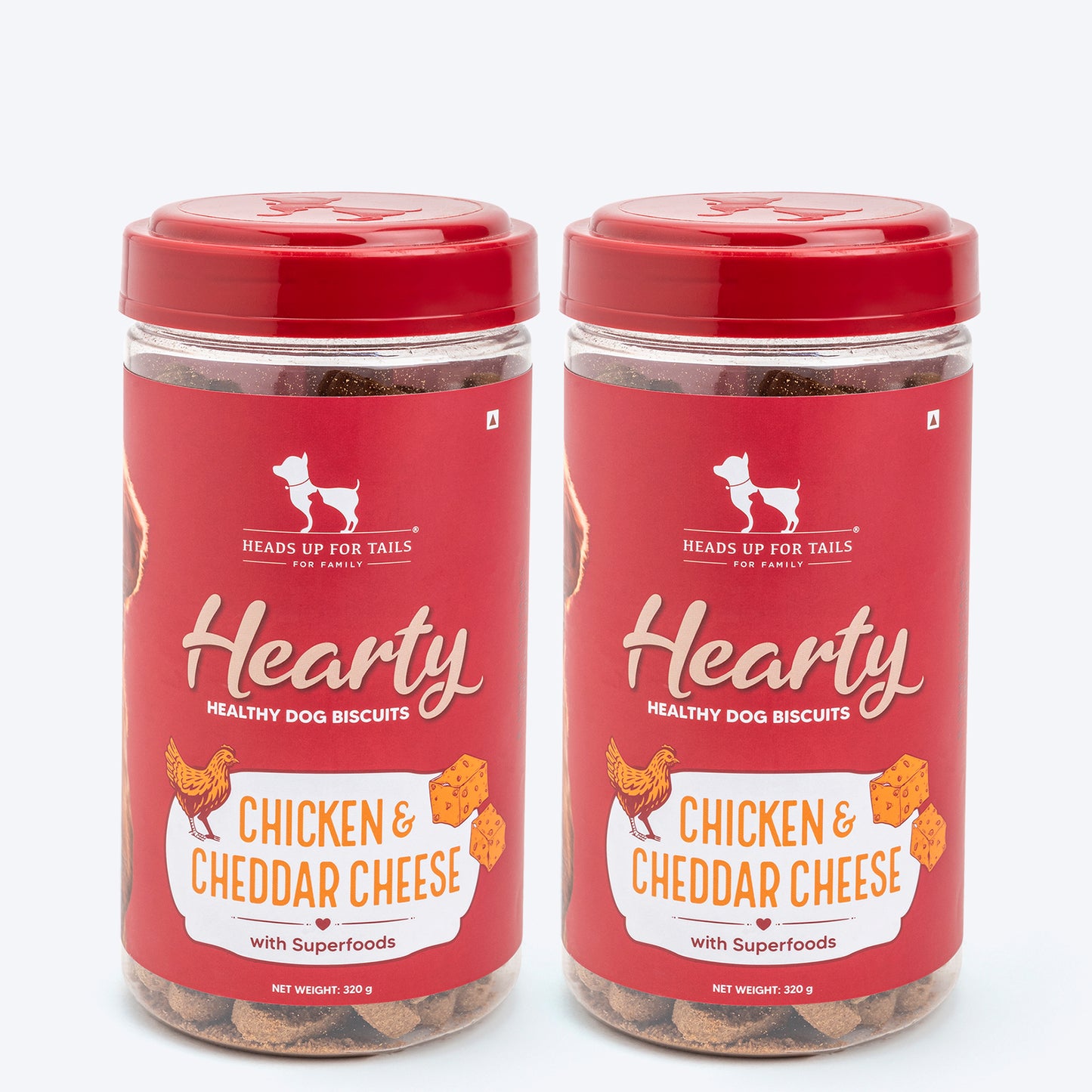 Hearty Chicken & Cheddar Cheese Healthy Dog Biscuits for All Breeds Gluten-Free, High-Protein 320g - Heads Up For Tails