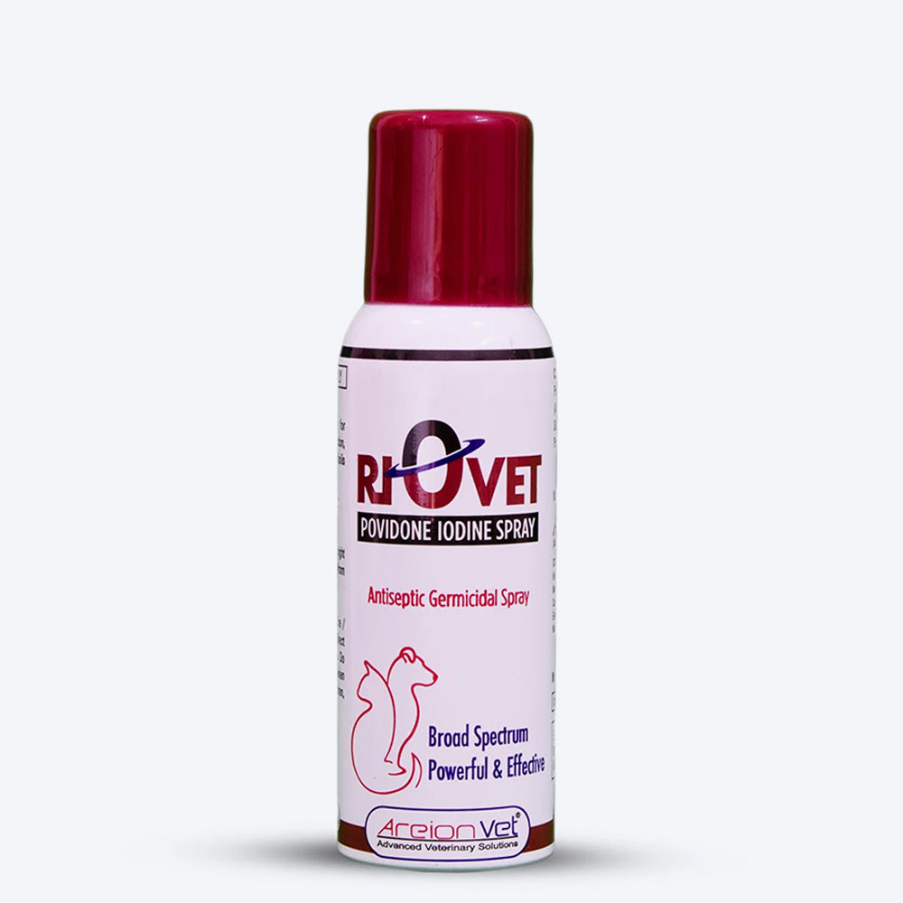 AreionVet Riovet Antiseptic Iodine Spray For Dog & Cat - 100 ml - Heads Up For Tails