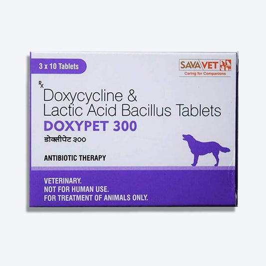 Savavet Doxypet Antibiotic 10 Tablets For Dog & Cats - 300 mg - Heads Up For Tails