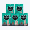 Meowsi by HUFT Catnip with Salmon & Chicken Soft Treats, 50 gm, features a green packaging with a cat graphic.