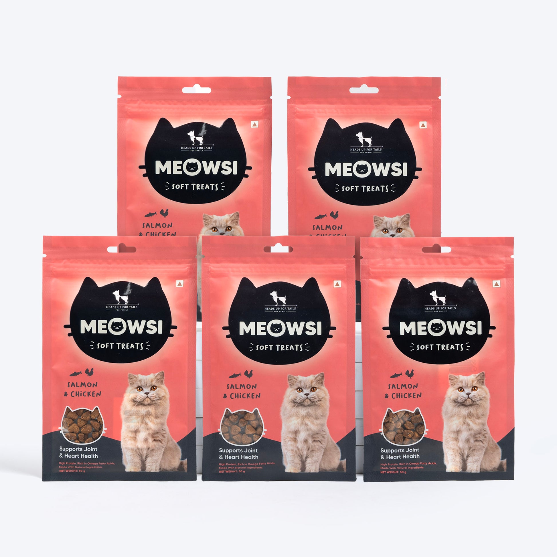 Meowsi by HUFT Salmon & Chicken Soft Cat Treats - 50 gm - Heads Up For Tails