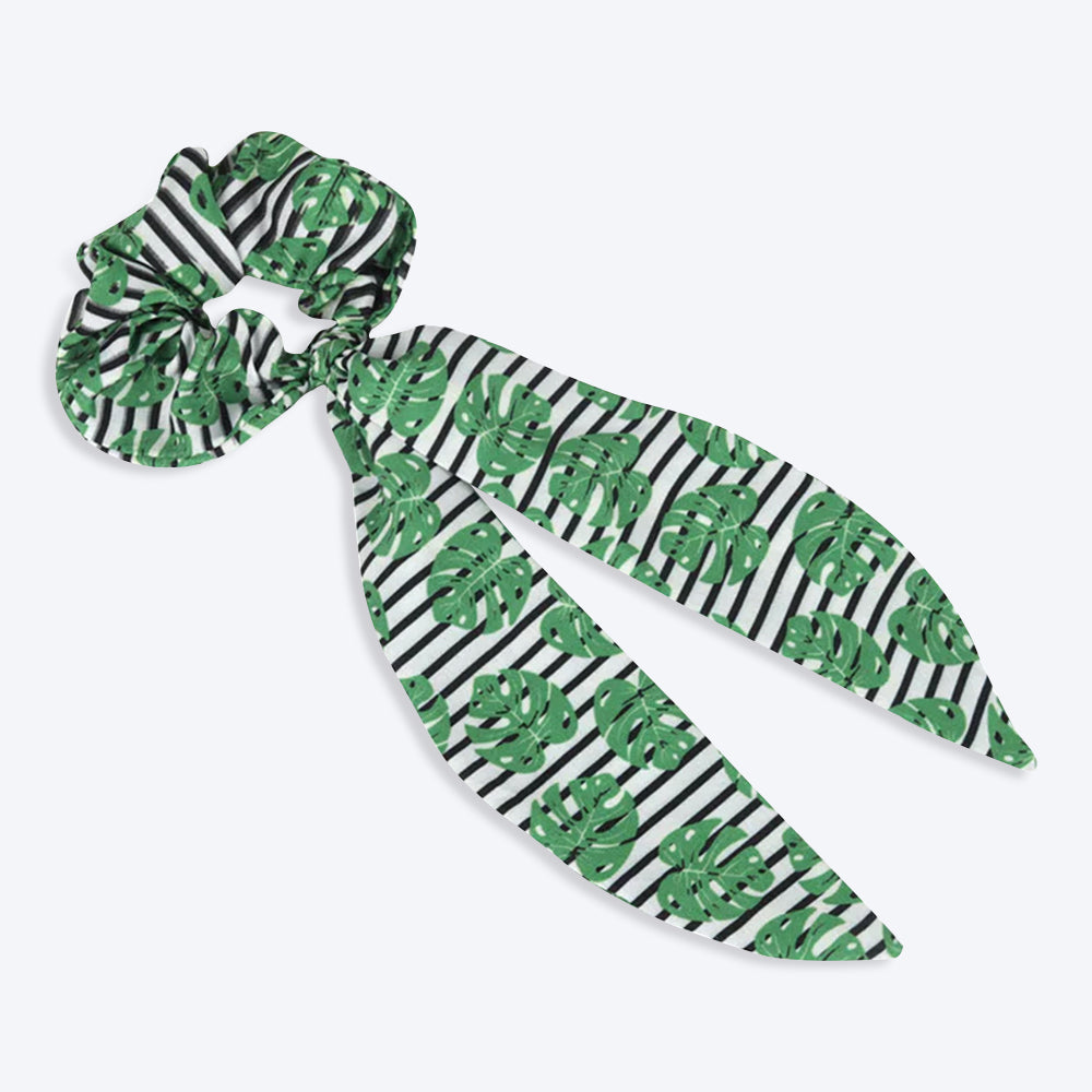 HUFT Monstera Hair Scrunchie For Pet Lovers - Heads Up For Tails