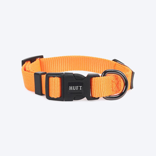 HUFT Nylon Collar For Puppies and Small Dogs - Orange - Heads Up For Tails