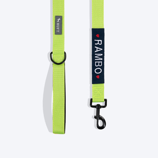 HUFT Personalised Basics Leash For Dog - Neon Green