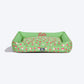 HUFT Pastel Petals Personalised Lounger Bed For Dog - Pastel Green - Heads Up For Tails