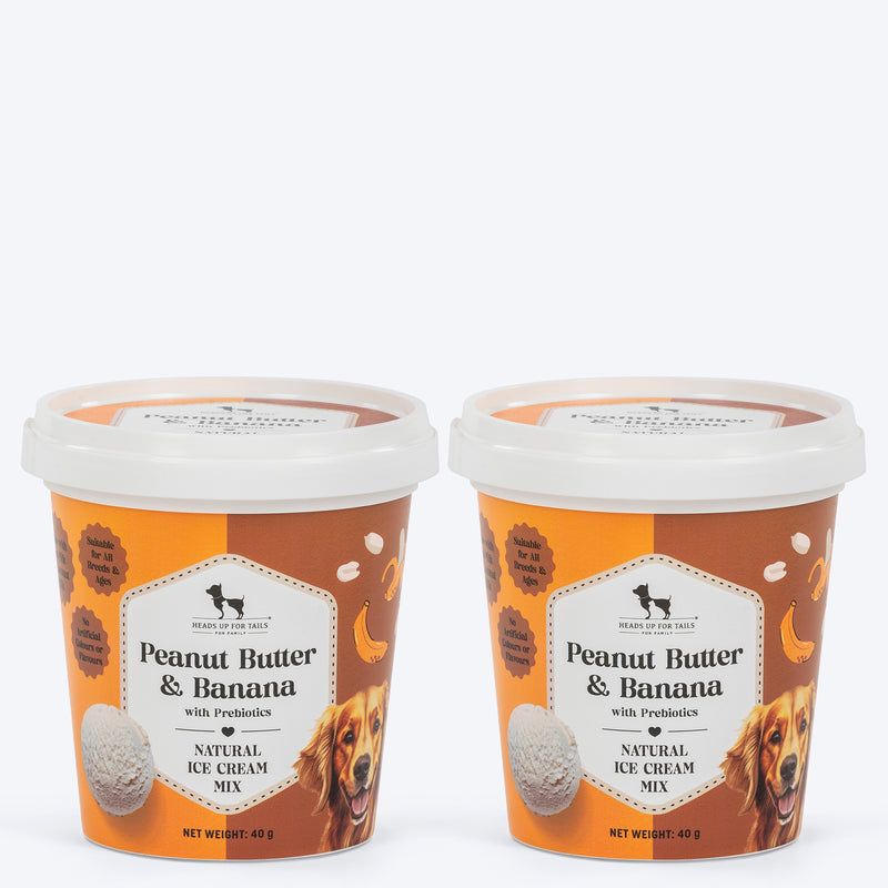 HUFT Ice Cream Peanut Butter & Banana With Prebiotics Mix Treat For Dog - 40 gm - Heads Up For Tails