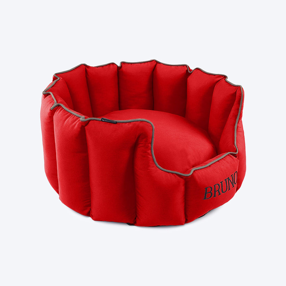 HUFT Personalised Cosy Puppy/Cat Bed - Red - Heads Up For Tails