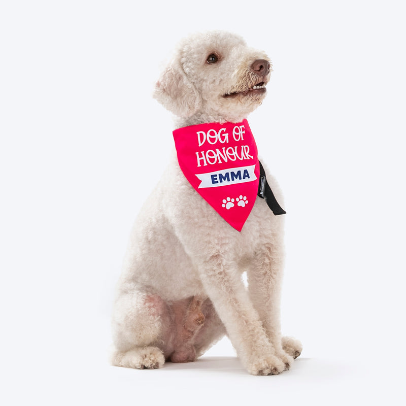 HUFT Personalised Dog Of Honour (Name) Proposal Dog Bandana - Heads Up For Tails